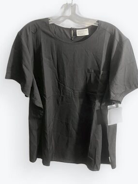 WhisperLite Scrubs Black Short Sleeve Pocket Top Size 2X